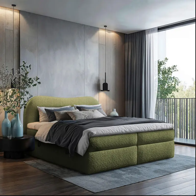 Boxbett 160/200 cm in Gr&uuml;n