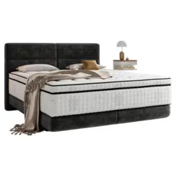 Boxspringbett 140/200 cm in Schwarz