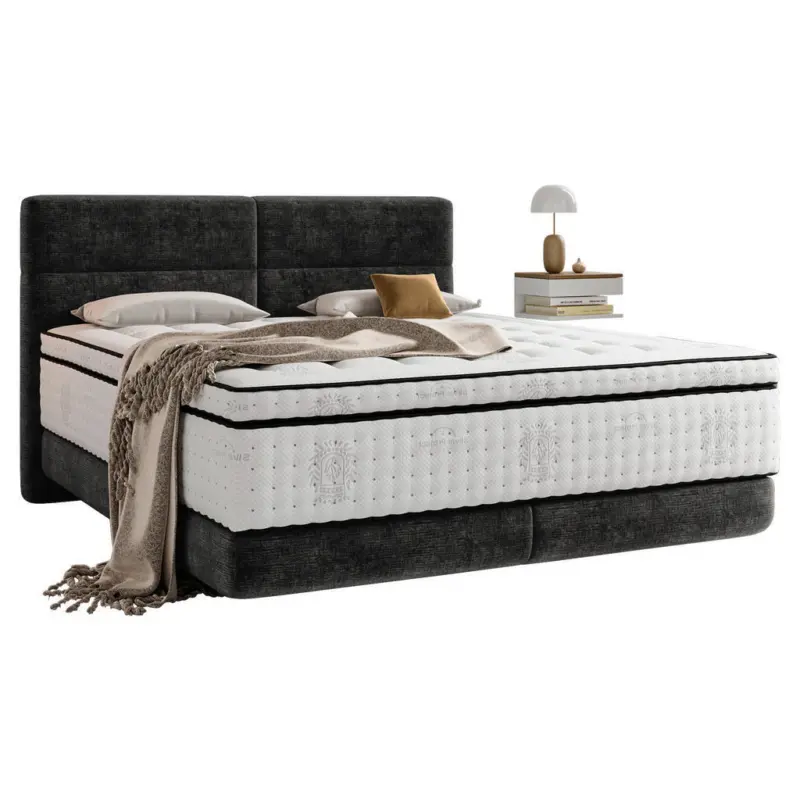 Boxspringbett 140/200 cm in Schwarz