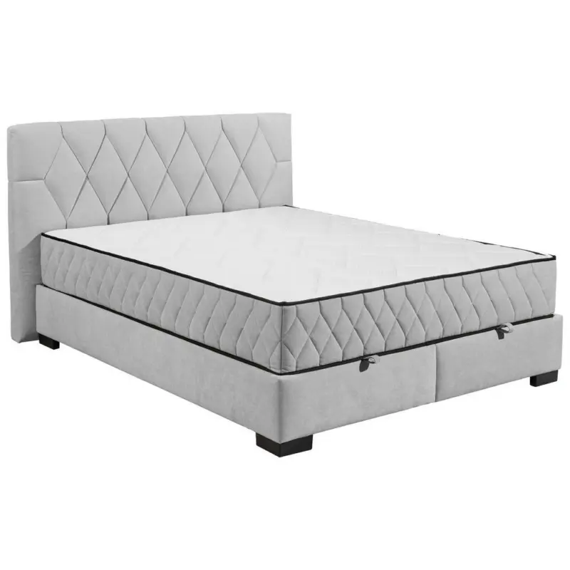 Boxbett 160/200 cm in Hellgrau