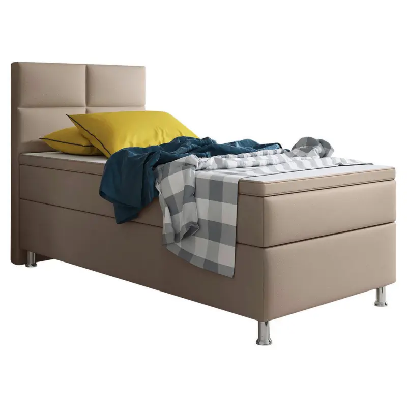 Boxspringbett mit Topper 90/200 cm in Cappuccino