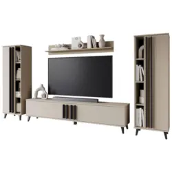 Wohnwand 4-teilig in Beige 270/140/33 cm