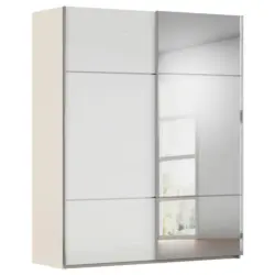 Schwebet&uuml;renschrank in Wei&szlig;, Champagner