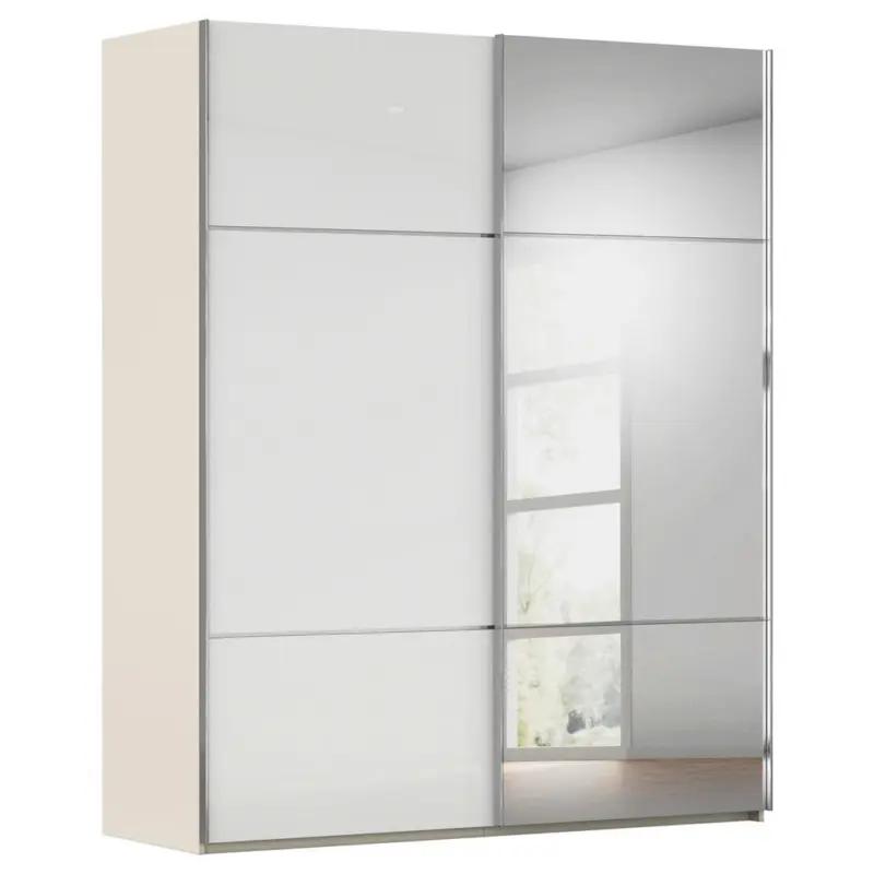 Schwebet&uuml;renschrank in Wei&szlig;, Champagner