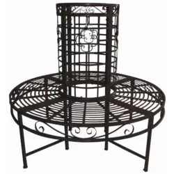 Baumbank 121/112/121 cm in Schwarz