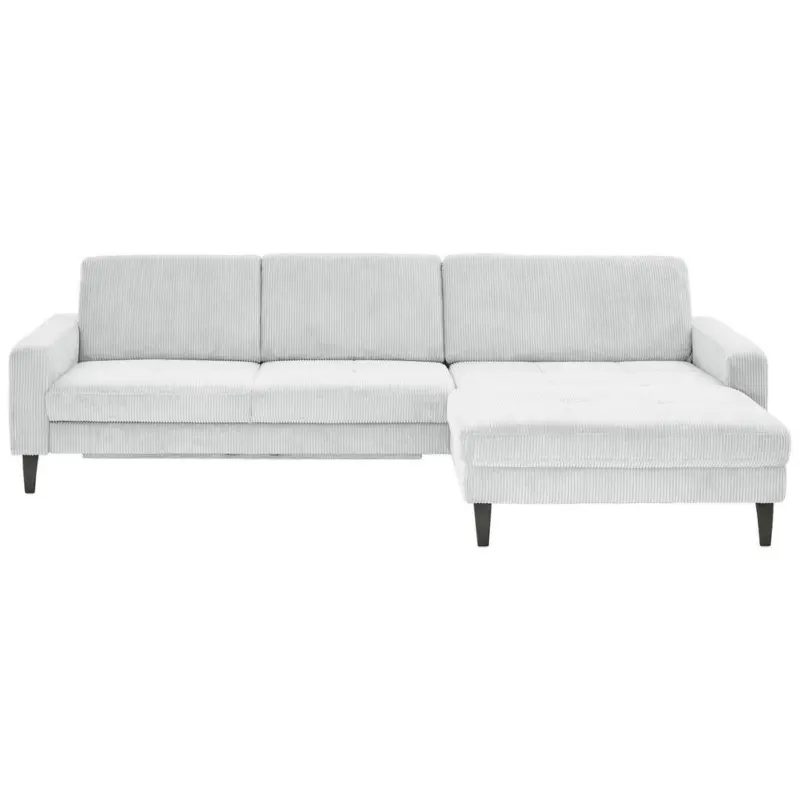 Ecksofa in Cord Silberfarben 302/177 cm