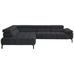 Ecksofa in Chenille Anthrazit 222/323 cm