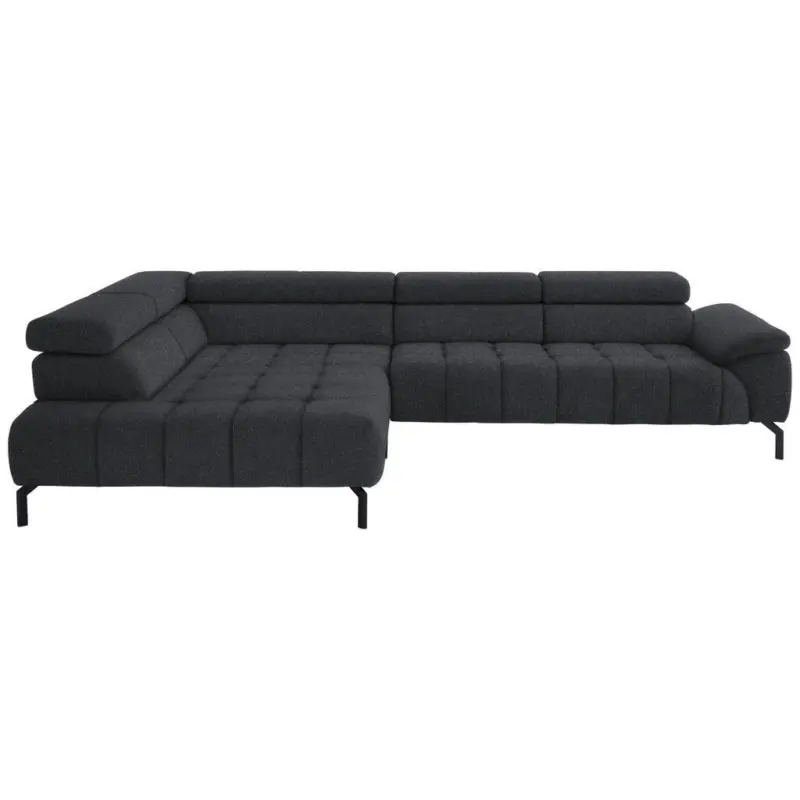Ecksofa in Chenille Anthrazit 222/323 cm