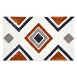 Badteppich Braun, Grau, Schwarz, Wei&szlig; 60/90 cm