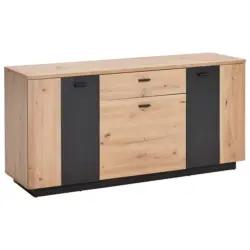 Kommode Anthrazit, Eichefarben 150/73/44 cm