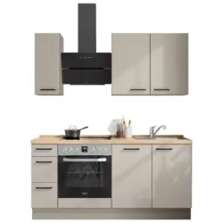 K&uuml;chenleerblock 180 cm in Eichefarben, Sandfarben