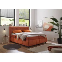 Boxspringbett 180/200 cm in Cognac