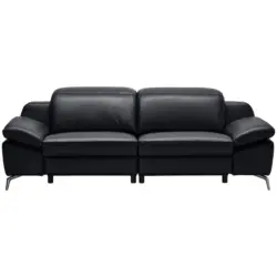 3-Sitzer-Sofa in Echtleder Schwarz