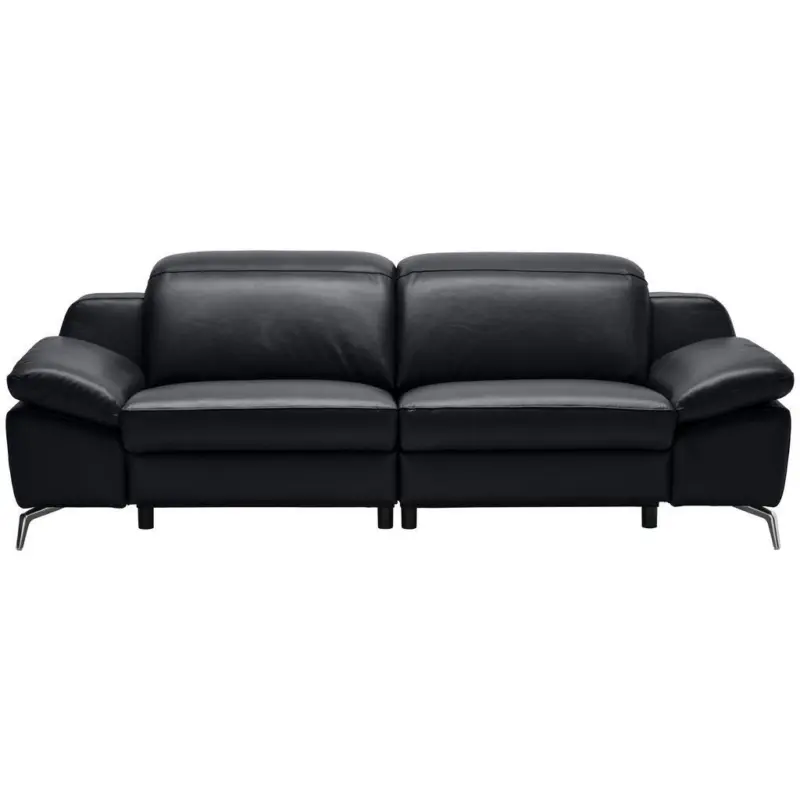 3-Sitzer-Sofa in Echtleder Schwarz