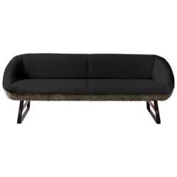 Sitzbank 229/88/80 cm in Schwarzbraun