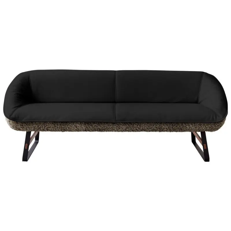 Sitzbank 229/88/80 cm in Schwarzbraun