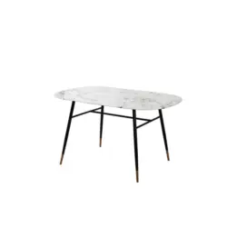 Esstisch in Metall, Glas 140/90/77 cm