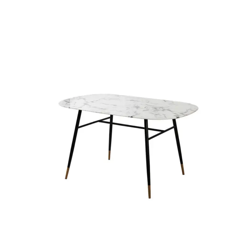 Esstisch in Metall, Glas 140/90/77 cm