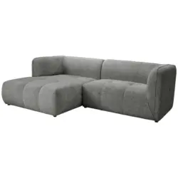 Ecksofa in Chenille Grau 164/255 cm