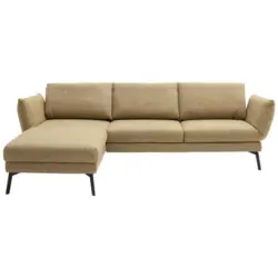 Ecksofa in Flachgewebe Gelb 175/277 cm