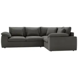 Ecksofa in Chenille Dunkelgrau 289/216 cm