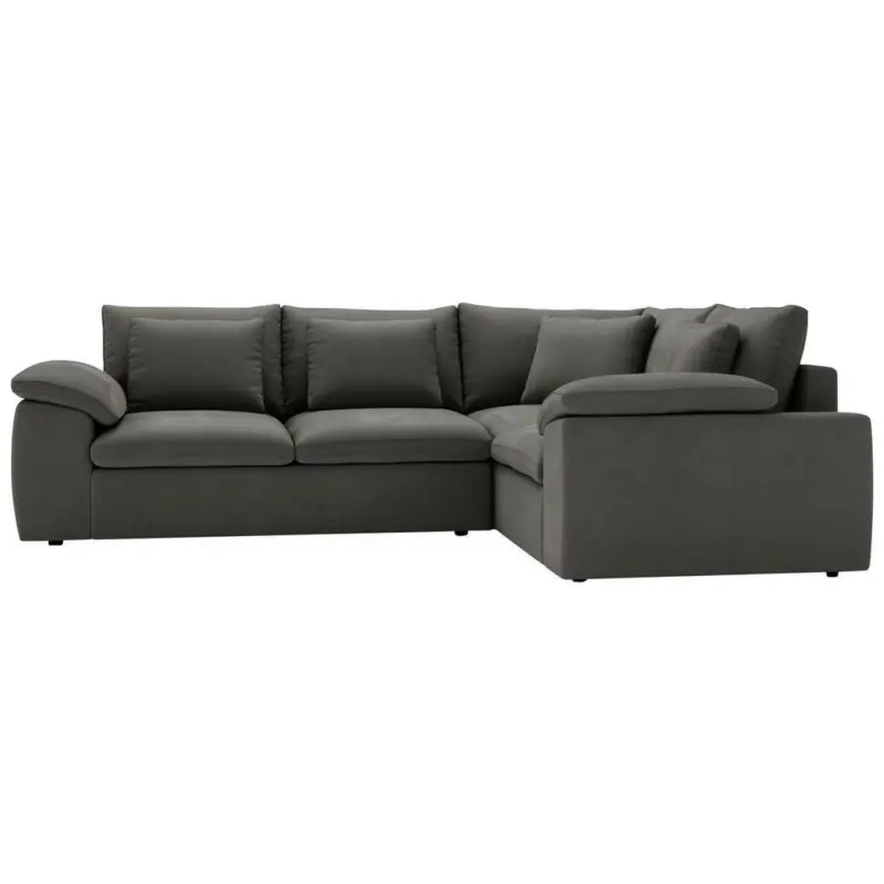 Ecksofa in Chenille Dunkelgrau 289/216 cm