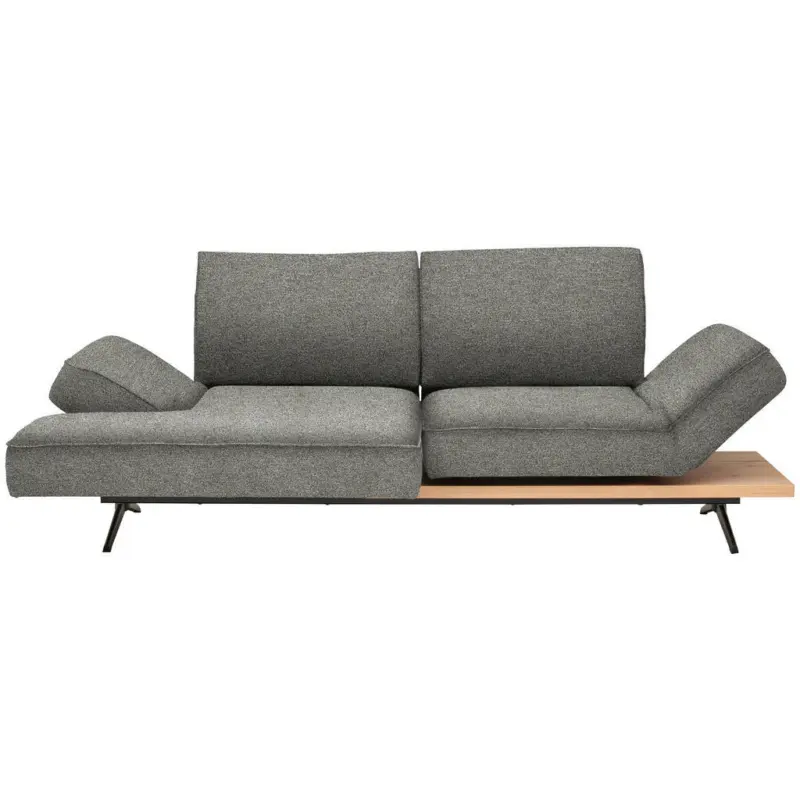 Ecksofa in Chenille Graubraun 132/240 cm