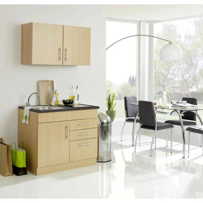 Minik&uuml;che 100 cm in Buchefarben