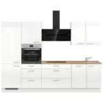 XXXLutz Lauterach - Ihr M&ouml;belhaus bei Bregenz K&uuml;chenleerblock 300 cm in Eichefarben, Wei&szlig; Hochglanz