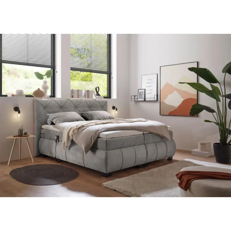 Boxspringbett 180/200 cm in Grau