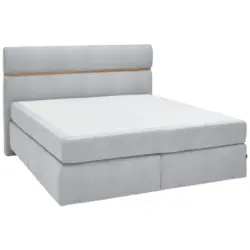 Boxspringbett 180/200 cm in Eichefarben, Hellgrau