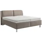 XXXLutz Lauterach - Ihr M&ouml;belhaus bei Bregenz Polsterbett Matratze, gepolstertes Kopfteil, Lattenrost Taupe, Hellgrau 180/200 cm