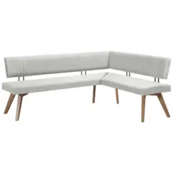 Eckbank 200/190 cm in Beige, Wildeiche