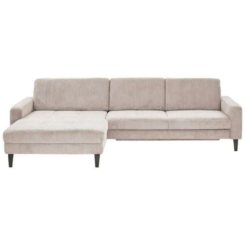 Ecksofa in Cord Hellbraun 177/302 cm