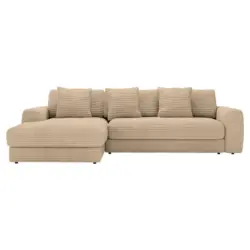 Ecksofa in Cord Beige 182/302 cm