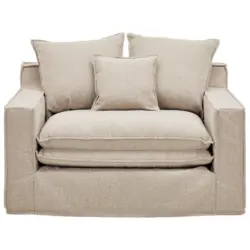 Sessel in Boucl&eacute; Beige