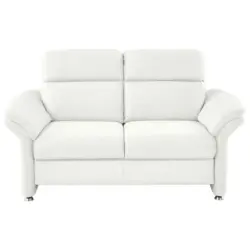 2-Sitzer-Sofa in Echtleder Wei&szlig;