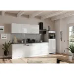 XXXLutz Lauterach - Ihr M&ouml;belhaus bei Bregenz K&uuml;chenblock 300 cm in Grau, Wei&szlig;, Wei&szlig; Hochglanz