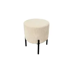 Pouf in Beige Textil
