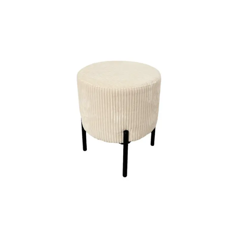 Pouf in Beige Textil