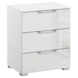 Nachtk&auml;stchen 50/61/42 cm in Klar, Wei&szlig;