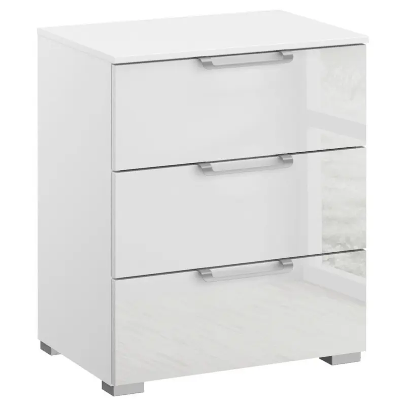 Nachtk&auml;stchen 50/61/42 cm in Klar, Wei&szlig;