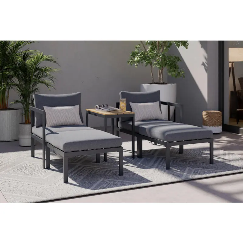 Loungegarnitur 5-teilig 66/64/65.5 cm Stahl