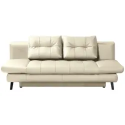 Schlafsofa Liane in Echtleder Ecru