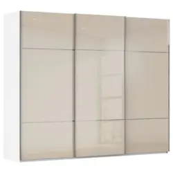 Schwebet&uuml;renschrank in Wei&szlig;, Champagner