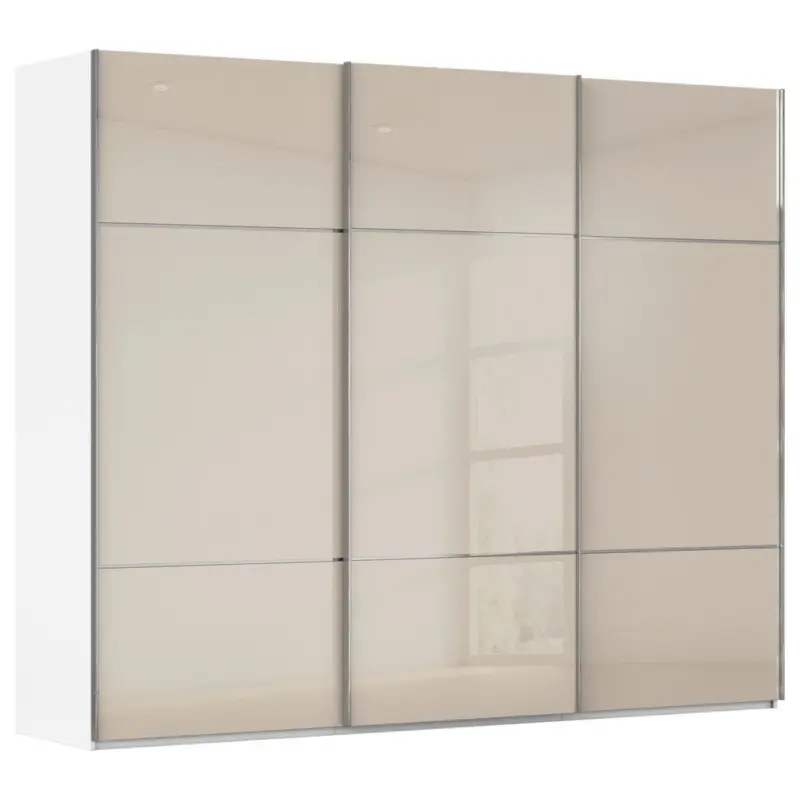 Schwebet&uuml;renschrank in Wei&szlig;, Champagner