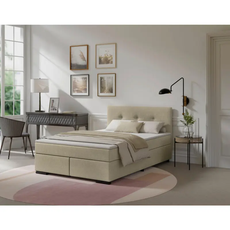 Boxspringbett 120/200 cm in Beige