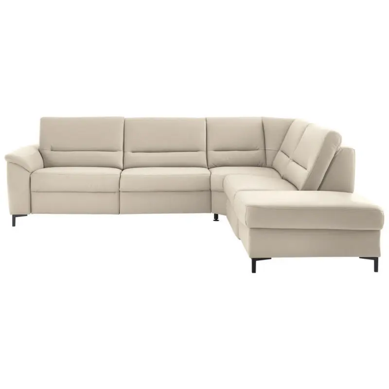 Ecksofa in Echtleder Ecru 290/249 cm