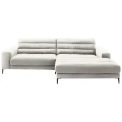 Ecksofa Badia in Cord Wei&szlig; 296/207 cm