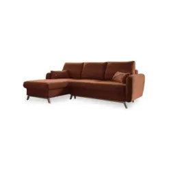 Ecksofa in Chenille Terracotta 157/235 cm